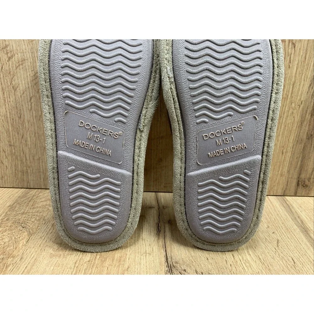 Dockers Boys Brown Split Toe Slippers Fur Footbed Slide On Size 13 M